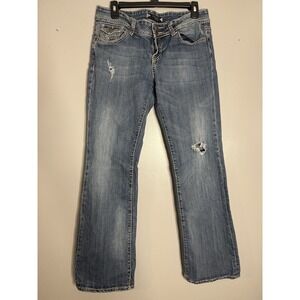 Vigoss‎ Jeans Women's Size 9 Blue Medium Wash Distressed New York Bootcut